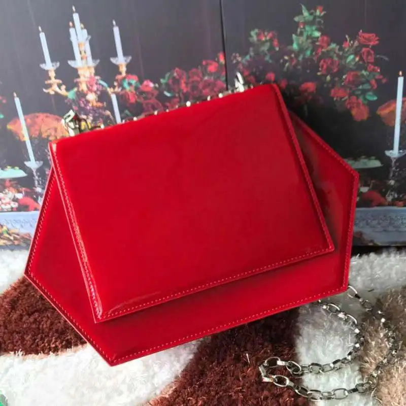 

Summer Packing Super Fire Polygonal Lacquer Single Shoulder Packing 2019 New Fairy Chain Slant Packing Bag