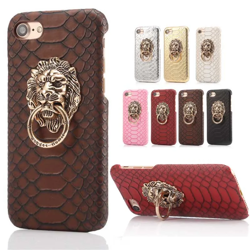 Aoweziic Lion head shop for iPhone 6Plus phone case 6s 7plus 8Plus X punk ring buckle protection suit tide