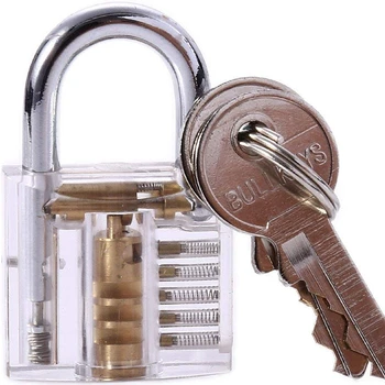 

Mini Transparent Visible Pick Cutaway Practice Padlock Lock for For Locksmith