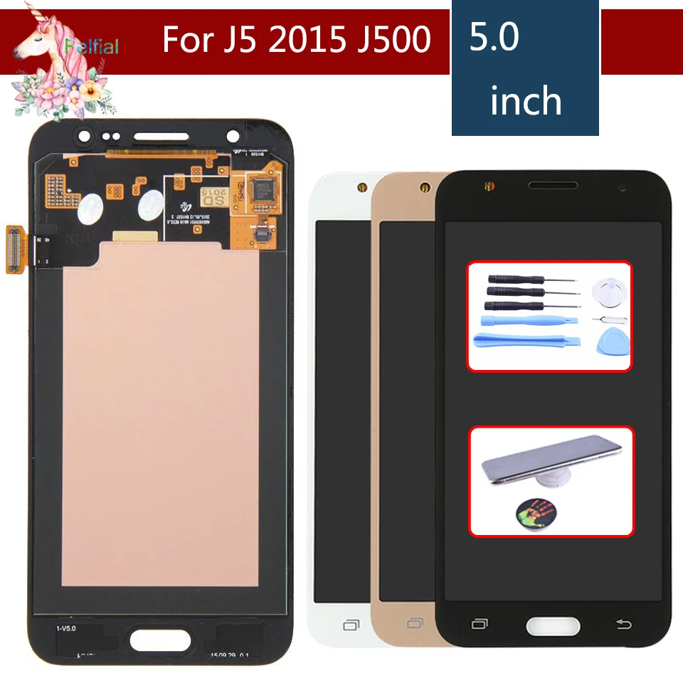 

10pcs AMOLED For Samsung Galaxy J5 2015 J500F J500FN J500M J500H LCD Display With Touch Screen Digitizer Assembly Replacement