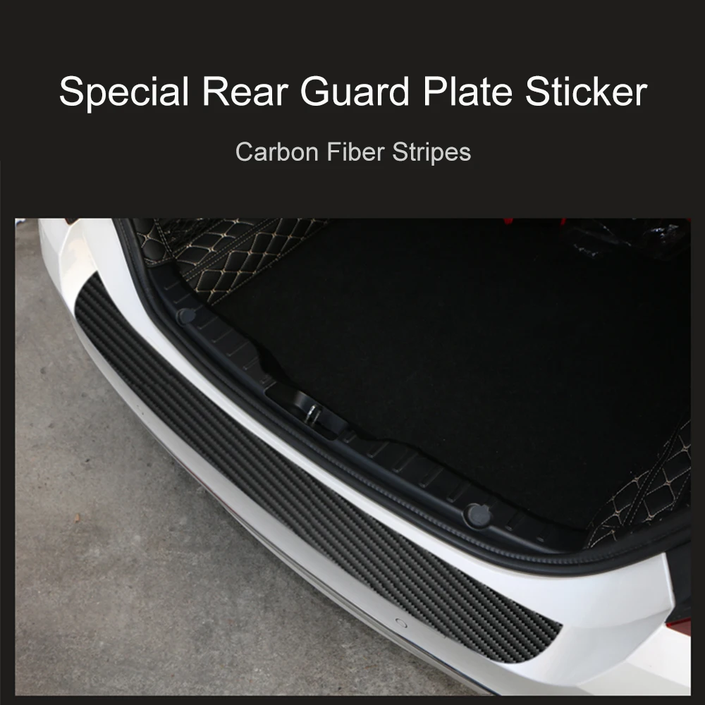 Универсальная задняя защитная накладка для багажника, наклейка на задний бампер автомобиля, защитная наклейка против царапин, 3D пленка из углеродного волокна