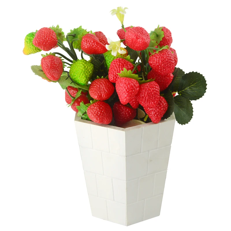 

TB040 The simulation model fruit branches on Strawberry pseudo Vase Decoration photography studio props