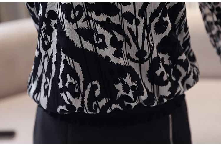 Женские блузки Цветочные модная длинными корейская одежда футболки, Дамские топы шифоновая блузка рубашки женские рукавами 2772 50