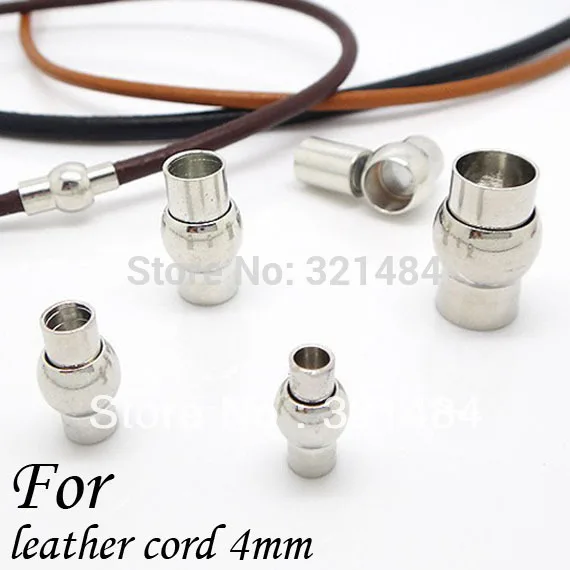 

Rhodium Plated 100pcs Leather Jewelry Magnetic Clasps For Leather Cord 4mm Wholesale