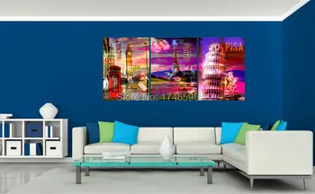 

Big Modern Abstract home decor Wall Art Picture for living room bedroom Canvas Art Printed colorful light city oil Painting art