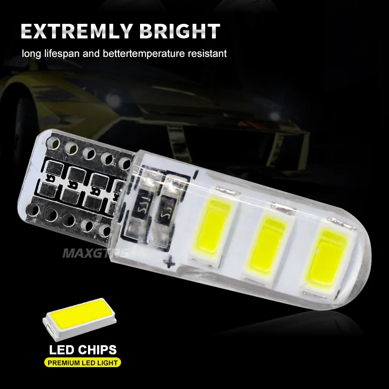 20x T10 194 168 W5W 6Smd 5730 Автомобильный светодиодный силиконовый корпус Авто купол парковочные огни боковой Клин номерной знак светильник лампа