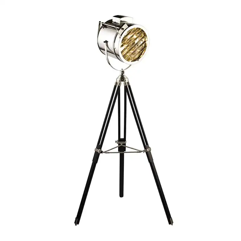 industrial tripod floor lamp