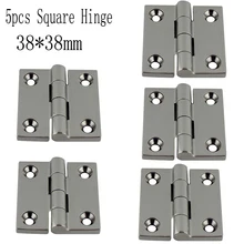 Нержавеющий морской катер твердая литая квадратная петля с высоким зеркальным покрытием Антикоррозийная анти-коррозия SS316 лодка яхты шарнир 5 шт. 38*38 мм