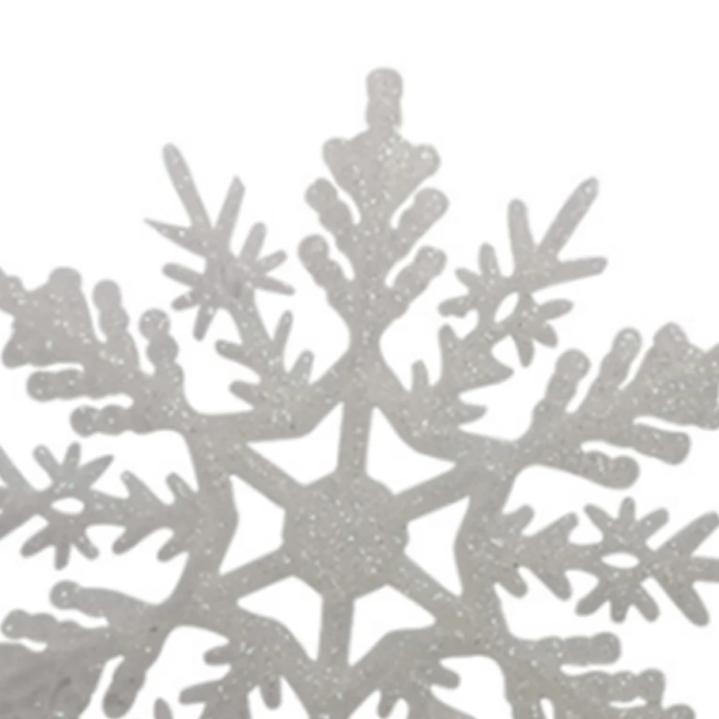 Новинка, 12 шт., пластиковая Рождественская Снежинка, украшения, крошечные сверкающие блестки, снег на веревке, Свадебный декор