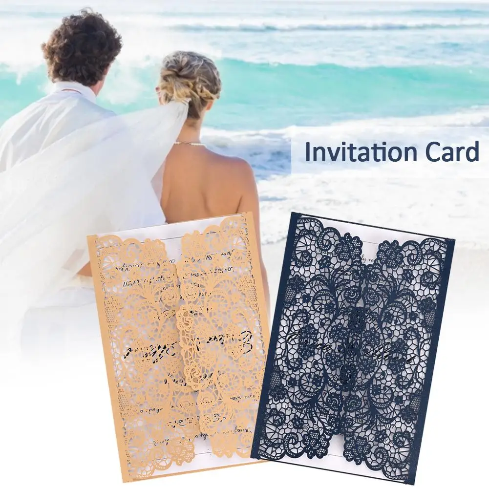  10PCS Hollow-out Wedding Invitation Innovative Romantic Greeting Cards for Business Birthday Party - 33034708029