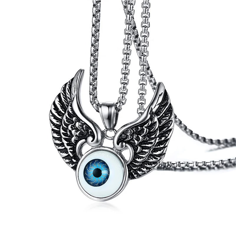 Charm Stainless Steel Eyeball Pendant Necklace for Men Personality