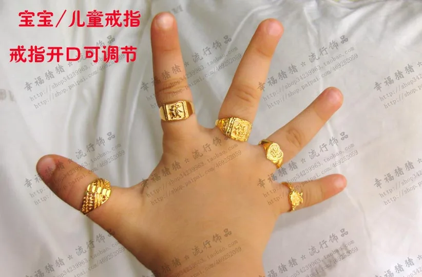 24k gold plated gold ring baby child accessories men ,womenin Rings