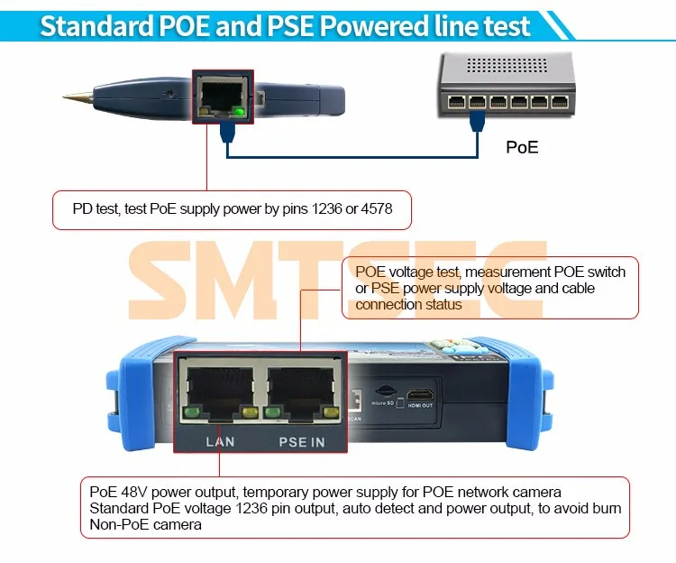 7 дюймов CCTV тестер IP контроля Аналоговые Камеры CVI тестер ONVIF ptz poe 12 В выводе(IPC-6800CVI