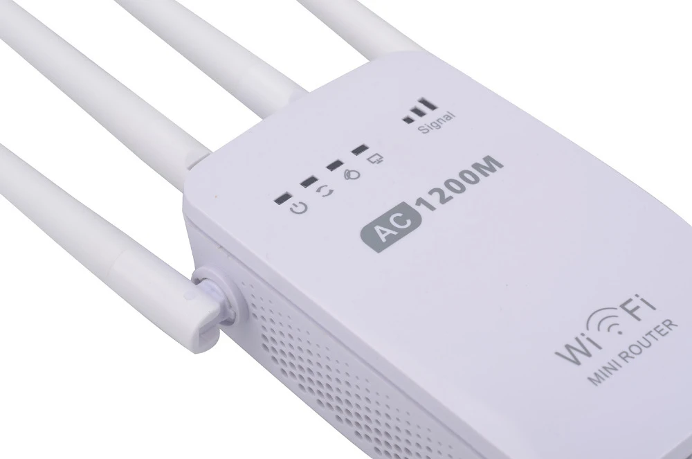 Ponto de Acesso 1200mbps sem Fio Dupla com 4 Wifi Impulsionador Repetidor Extensor Roteador 2.4g - 5g Banda Antenas Externas Apoio Wps 15 dupla com 4 antenas externas apoio wps
