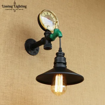 

Loft Style Antique Water Pipe Lamp Switch Industrial Edison Wall Sconce horologe Vintage Wall Light Fixtures Home Lighting