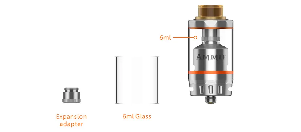 Original Geekvape Ammit dual coil version 3ml 6ml Ammit RTA Atomizer Supports both dual & single coil for E Cigarettes Box Mod 014