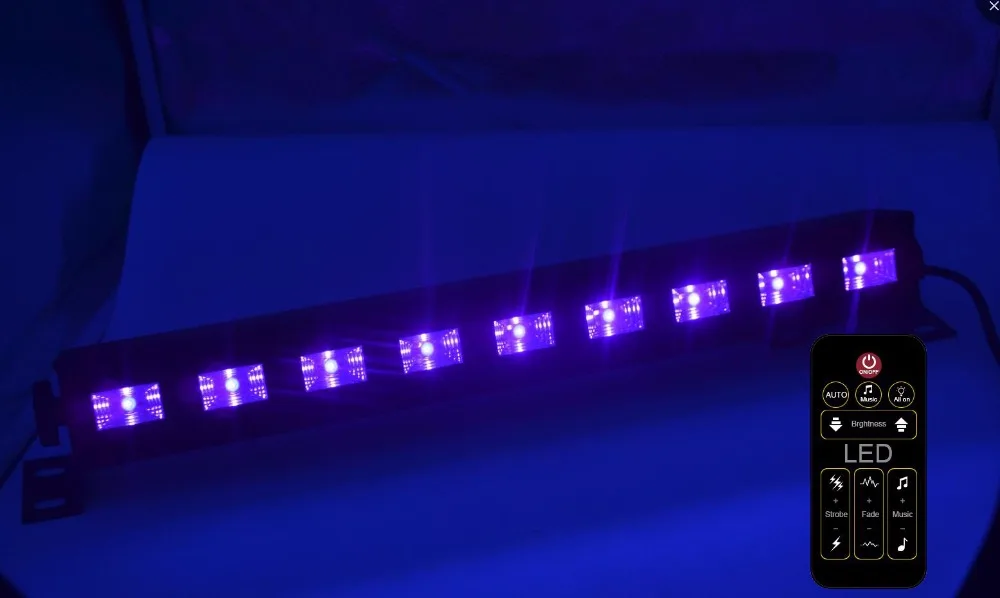 

Hot Christmas 9*3W 27W UV LED Wall Light LED Wall Washer Light Stage Light LED Lamp LED Bar Black Purple Decoration Light Remote