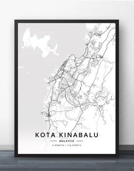 

Kota Kinabalu Kuala Lumpur Malaysia Map Poster