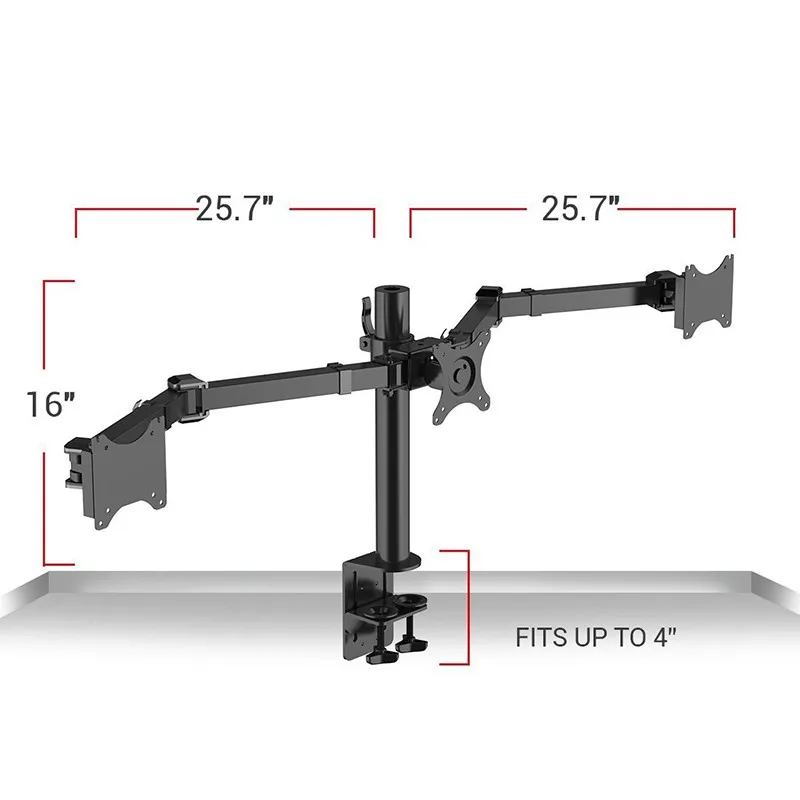 Desktop зажима полный движения 10-30 дюймов тройной Держатели мониторов 360 градусов три светодиодный ЖК-дисплей Мониторы крепление кронштейна руку 10kgs на руку