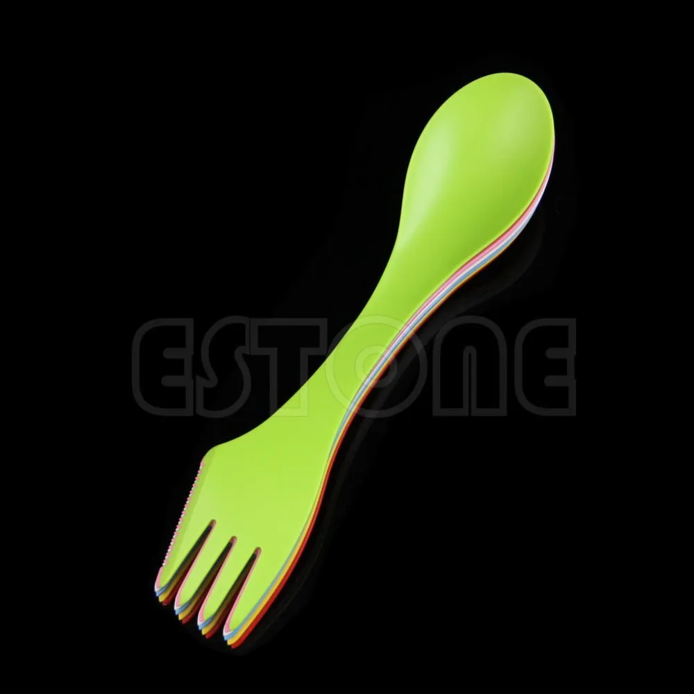 6x Ложка Вилка Нож Кемпинг Туризм Посуда Spork комбо Путешествия Гаджет Столовые приборы