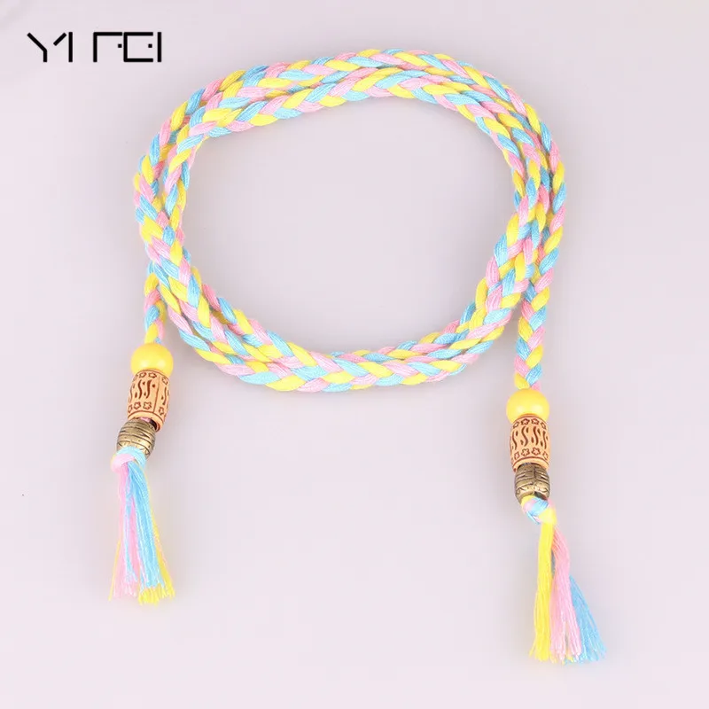 

Women tassel belt ladies belt Korean version of the bow tie rope dress knot decorated waist chain waist rope
