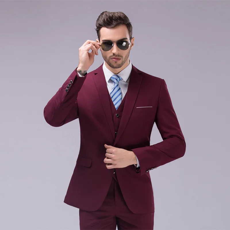 Buy Groom Tuxedos high quality Men Suits for Wedding Business men Slim fit