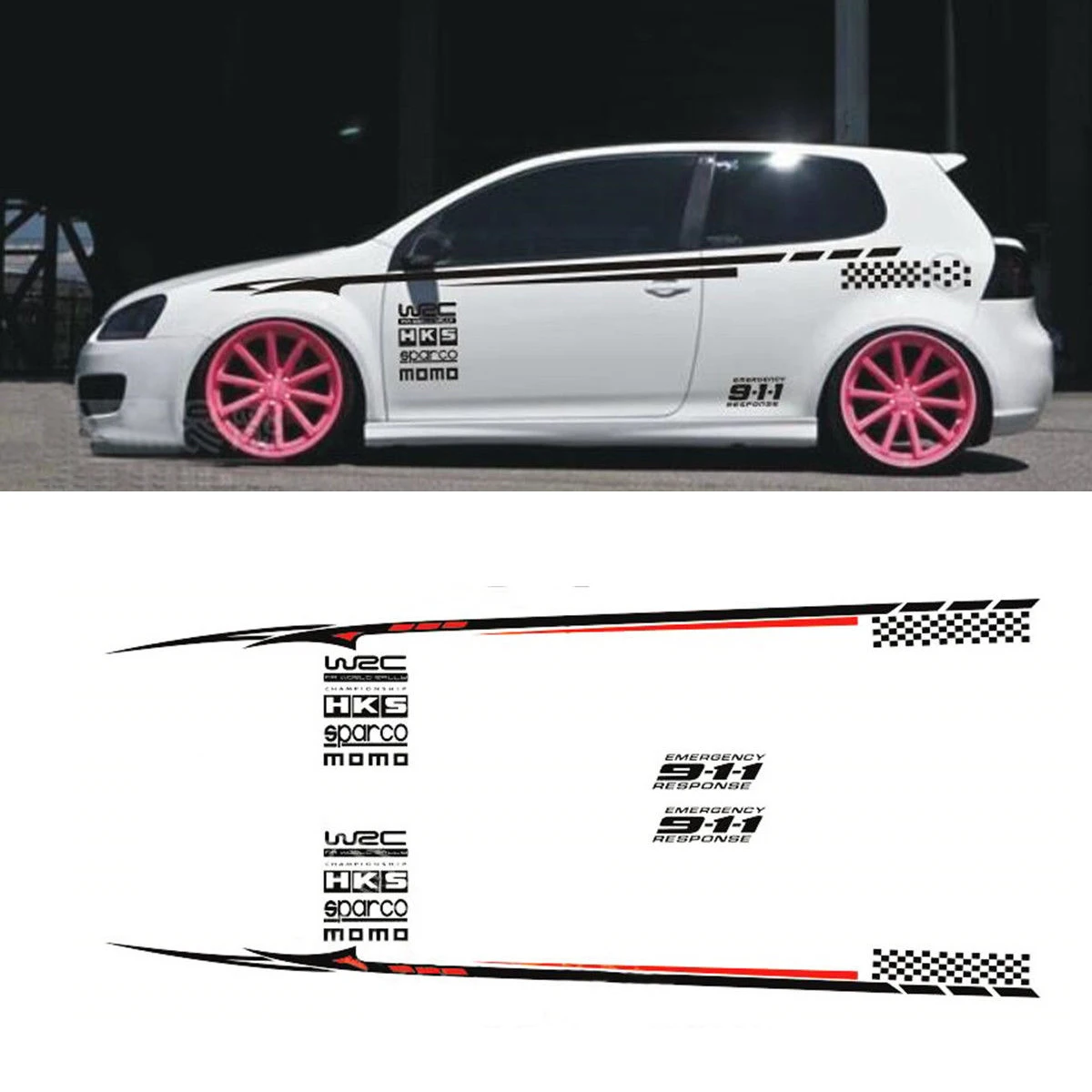 the whole car is 1586 1 18 rc car Car Styling Whole Body Bumper Sticker BK Material Vinyl Sticker Waterproof Pair