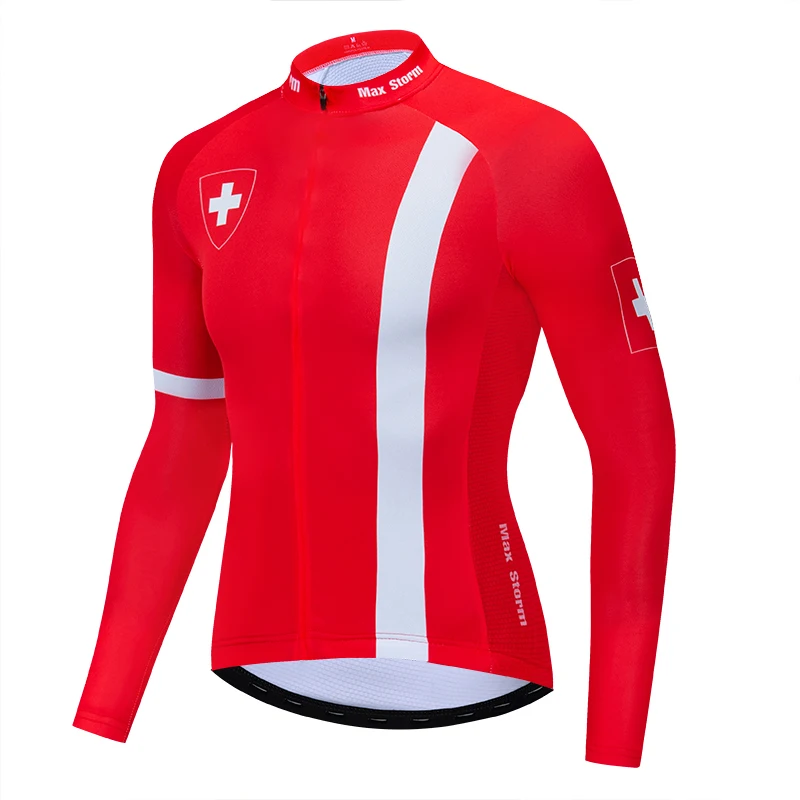 2019 Switzerland cycling jersey winter long sleeve Winter Fleece&no