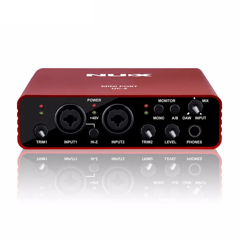 New UC 2 Mini Port USB XLR 6.35mm Input Output Audio Interface for Mic