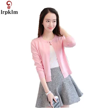 

Women's Tops knitted Cardigan short sunscreen small shawl thin coat 2018 Spring-summer Ladies elegant long-sleeved coat CH234