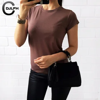 CDJLFH 2017 Summer Newest Women Casual Blouse Round Neck Short Sleeve Tops Blouses Mulher Camisas