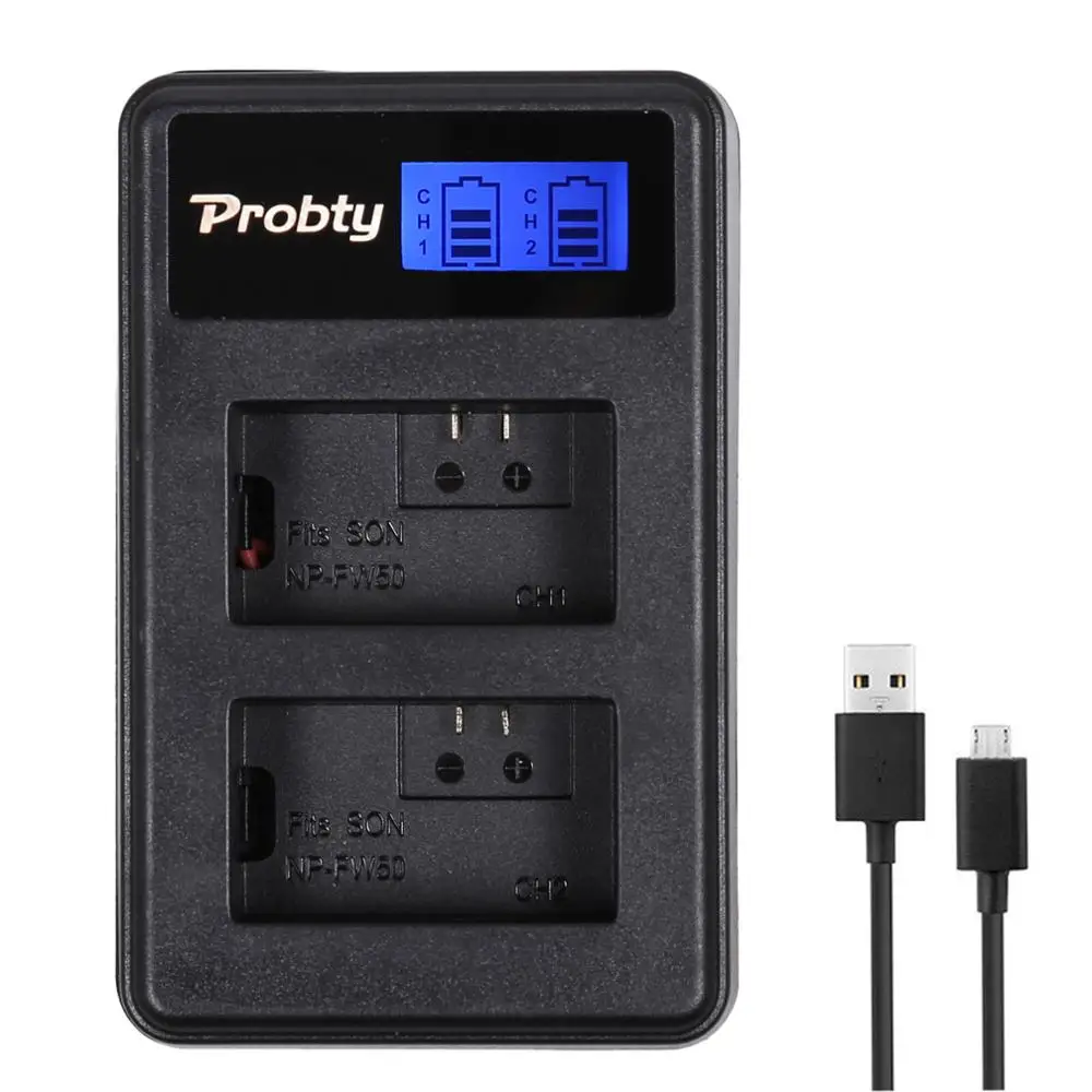 

NP-FW50 NPFW50 Digital battery charger LCD display dual channel charger for sony a7II a6000 a7RII a6300 a5100 a7s a7 a7R a7sII