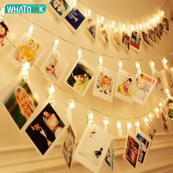 

1.5M Mini 10 led Photo clip string lights Christmas lights new year party wedding home decoration fairy lights battery power