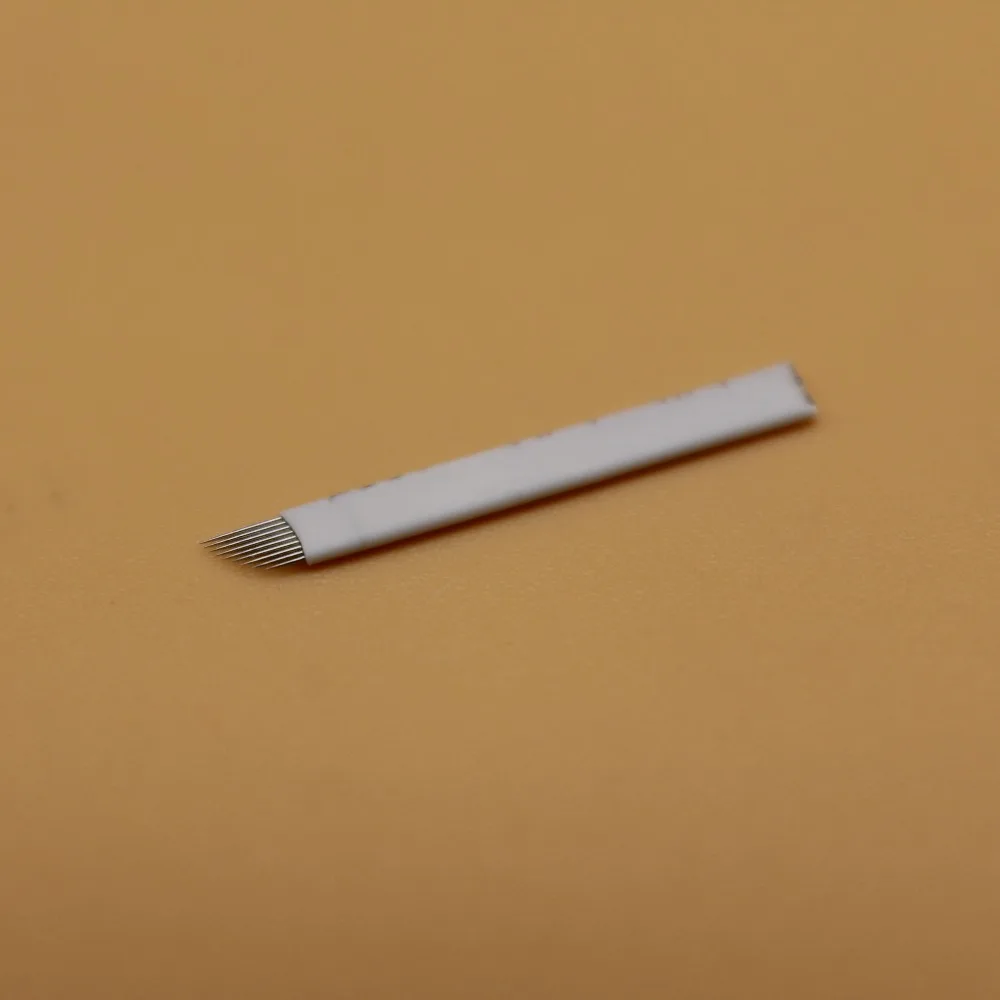

100 Pcs 9 Pins Bevel Eybrow Tattoo Needles Permanent Makeup Blades For 3D Eyebrow Embroidery Manual Tattoo Microblading needle