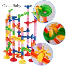 80/105/109/133 stücke Set DIY Bau Marmor Run Rennstrecke Bausteine Kinder 3D Labyrinth Ball Rollen spielzeug Kinder Weihnachten Geschenk