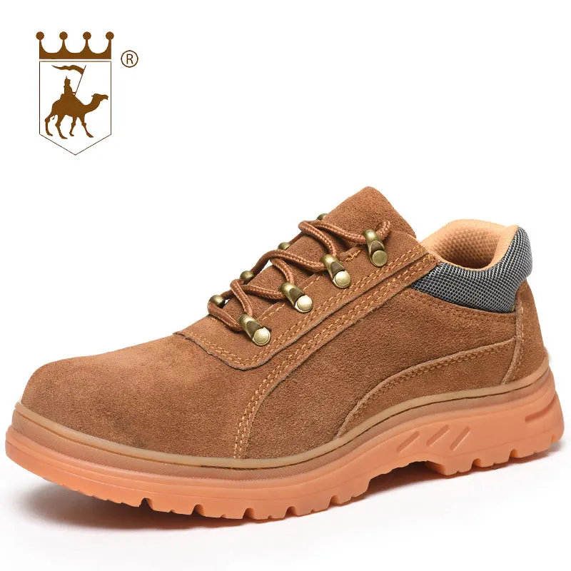 

BACKCAMEL 2018 Wea-resistant Men's Boots Steel Toe Cap Anti-smashing Anti-piercing Leather Work Shoes Lace Up Male Safety Shoes