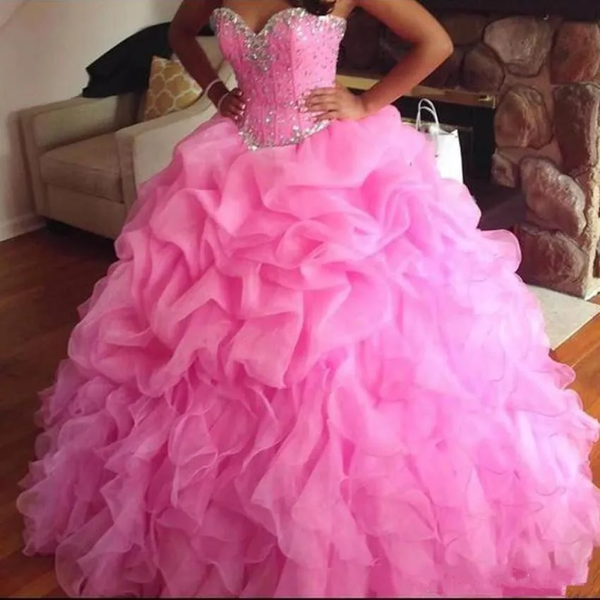 Vestidos quinceaneras розового цвета с украшением в виде кристаллов бальные платья quinceanera платье vestido Бальные vestido 15 anos; сезон лето праздничное платье