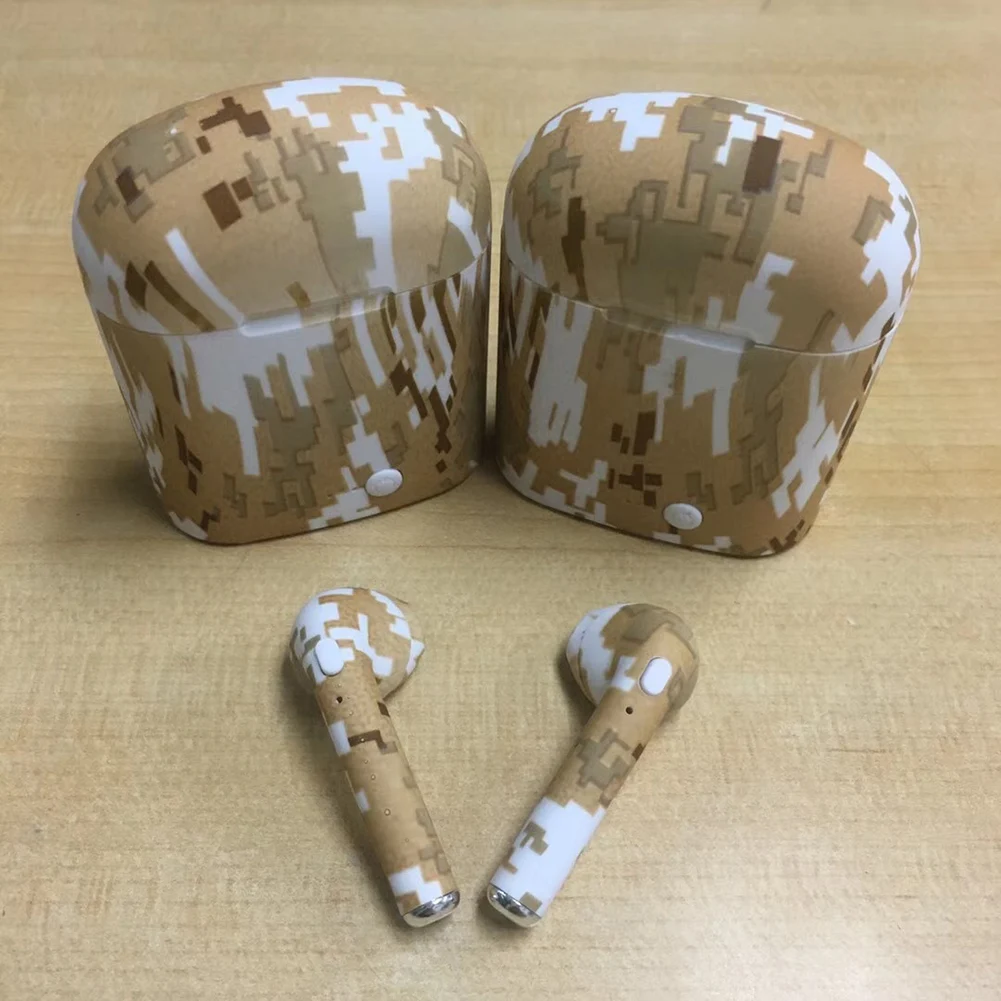 Мини Bluetooth наушники Handsfree стерео музыка Tws Camo In-Ear Наушники умные аудио подсказки для 2 телефона планшет ноутбук быстрая доставка