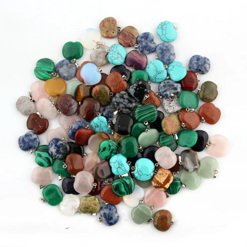 50pcs Natural Stone Apple sharp Hexagonal Charms Beads Chakra Crystal Pendant for Necklace Jewelry Making Women Girls Wholesale |