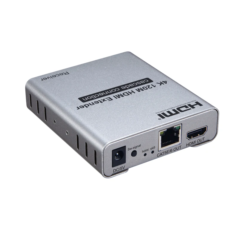 Новинка 4K 30 Гц 120 м HDMI удлинитель каскадное соединение через Ethernet кабель Cat5e/6