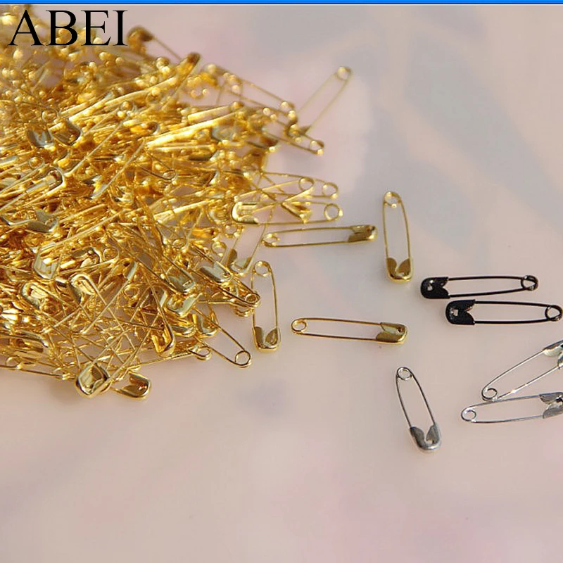 1000pcs/lot 19mm Small Metal Pin for hangtag label Gold Silver Black