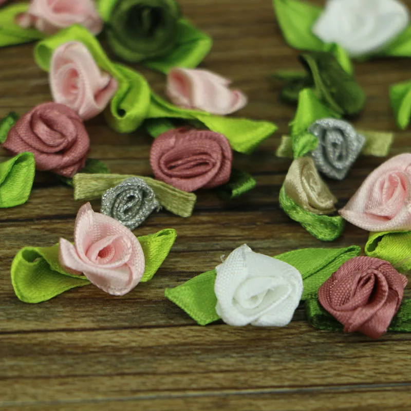 100 шт/много маленьких DIY лент розы наклейки вырезанные и сшитые ручной работы дома свадебные ремесла украшения