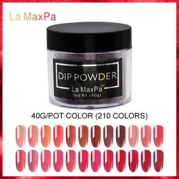 

LaMaxPa dipping powder nails system 40gram holographic glitter fast drying colored nail dipping powder system nail decorations