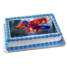 Паук американский фильм Аниме Супер герои, паук мультфильм человек мальчик кружка ко дню рождения торт Топпер украшения, съедобные украшения торта