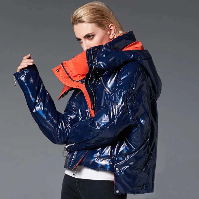 

Europe Winter Jackets Women 90% White Duck Down Parkas Big Size Colorful Light Hooded Coats Warm Waterproof Snow Outwear PJ334