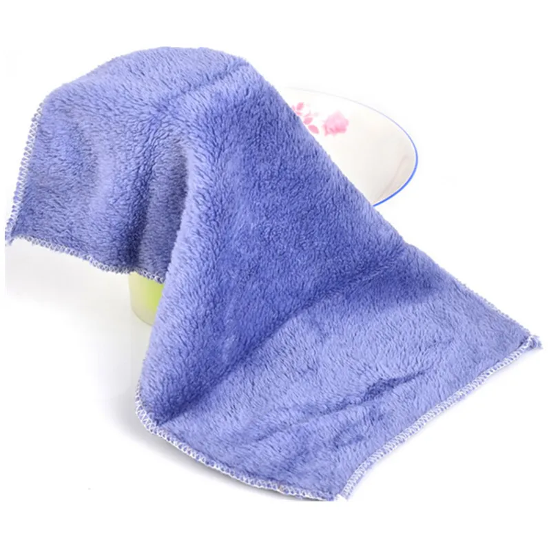 

6pcs/lot anti-greasy microfiber dish cloth 25x25 cm square car bathroom kithcen microfiber towel cleaning rag bamboo dish cloth