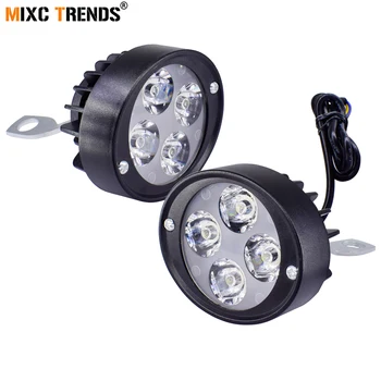 

2Pcs Motorcycle Headlight LED Driving Motorbike Fog Light Mirror Mount DRL Headlamps Assist Head Work Lamp Car Styling