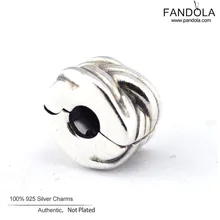 DIY Подходит для Pandora браслет серебряный плетеный клип талисманы Аутентичные 925 пробы серебро модные бусины ювелирные изделия д