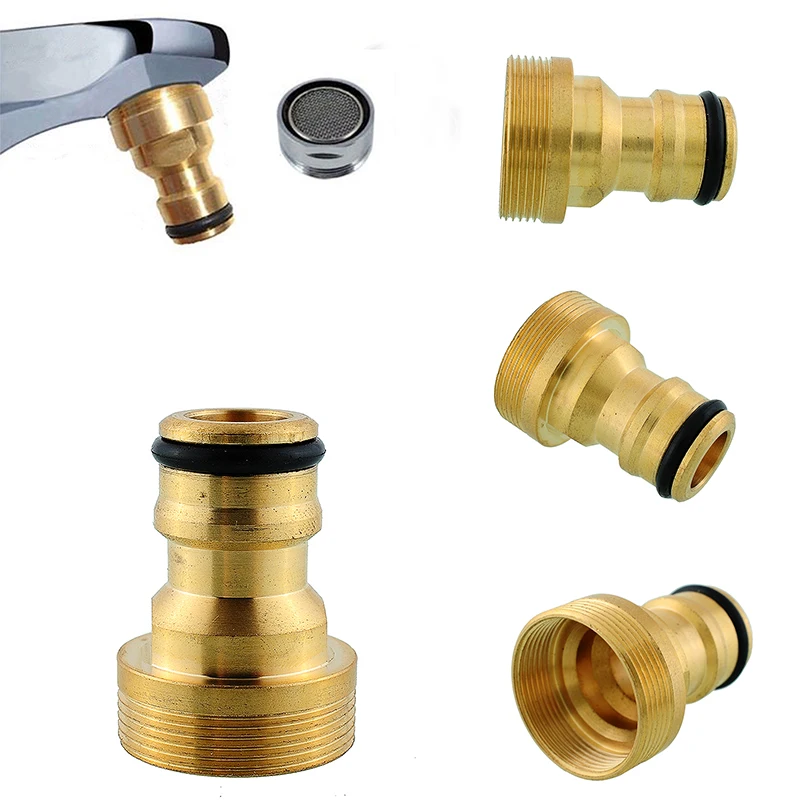 3//4/" Brass Hose Connector Screw Tap Fitting Garden Water Pipe Quick Adaptor
