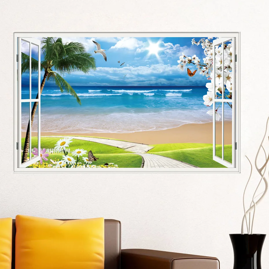 Get Art mur de la fenetre de plage For Android
